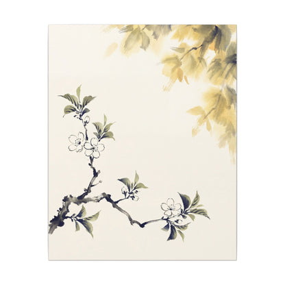 Kanso Cherry Blossom Canvas Art - Zen Sumi E