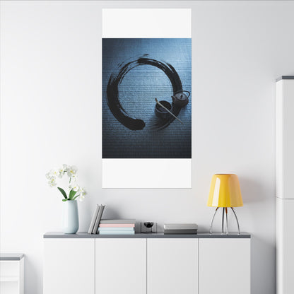 Winter Tea Ceremony Enso Canvas Art | Peaceful Decor