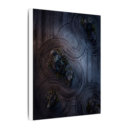 Spring Rock Garden Charcoal Ink Canvas Art | Bold Decor