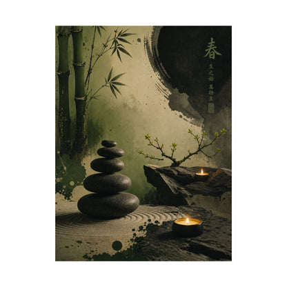 River Stones Spring Wall Art Print | Zen Calm Design