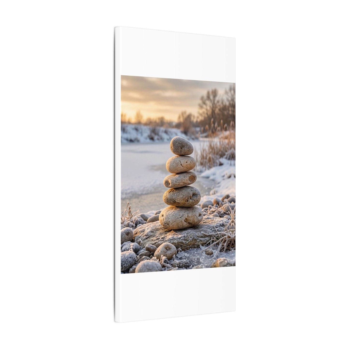 Ma River Stones Canvas Art - Japandi Japanese Pattern