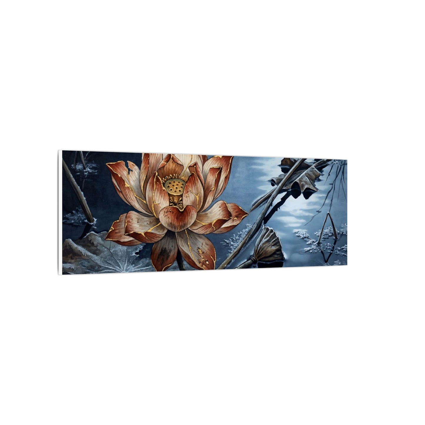 Winter Lotus Flower Broken Beauty Canvas Art | Healing Decor