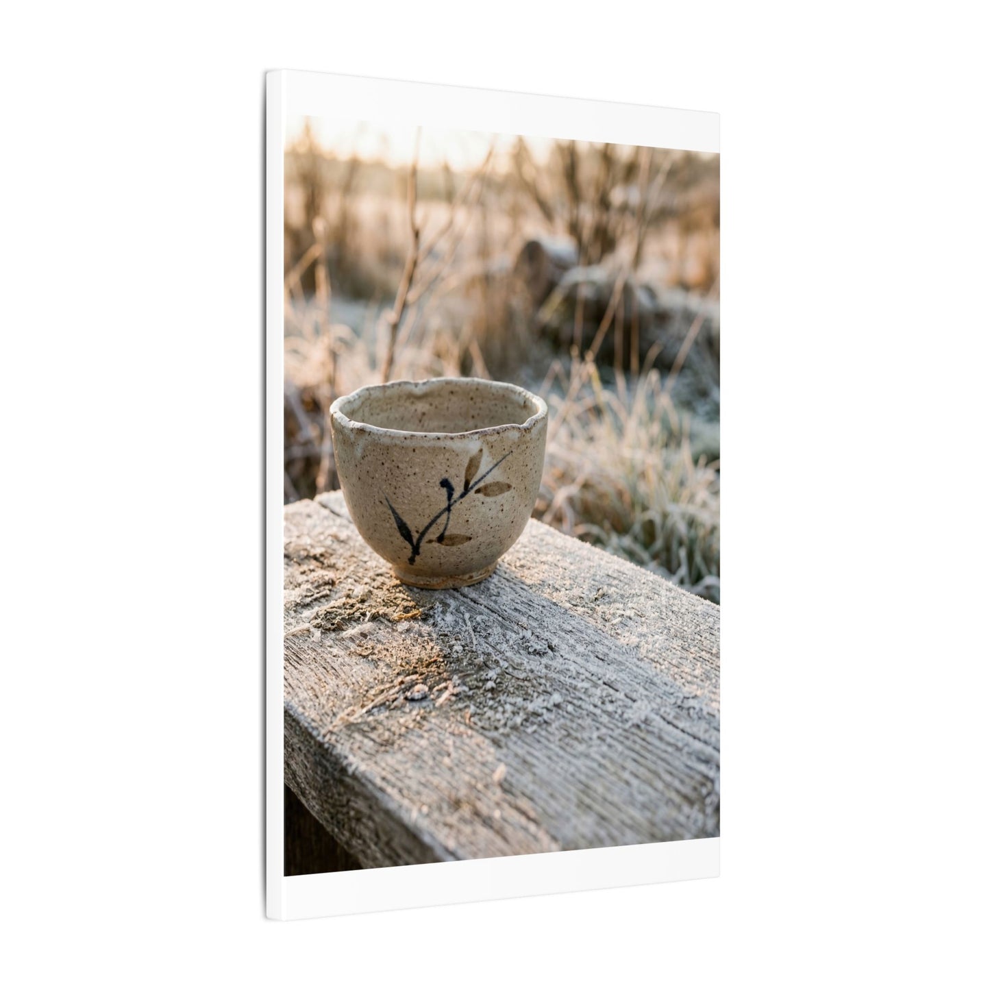 Golden Hour Ceramic Bowl Canvas Art - Japandi Ma