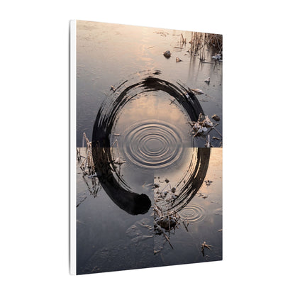 Winter Water Ripple Enso Canvas Art | Tranquil Decor