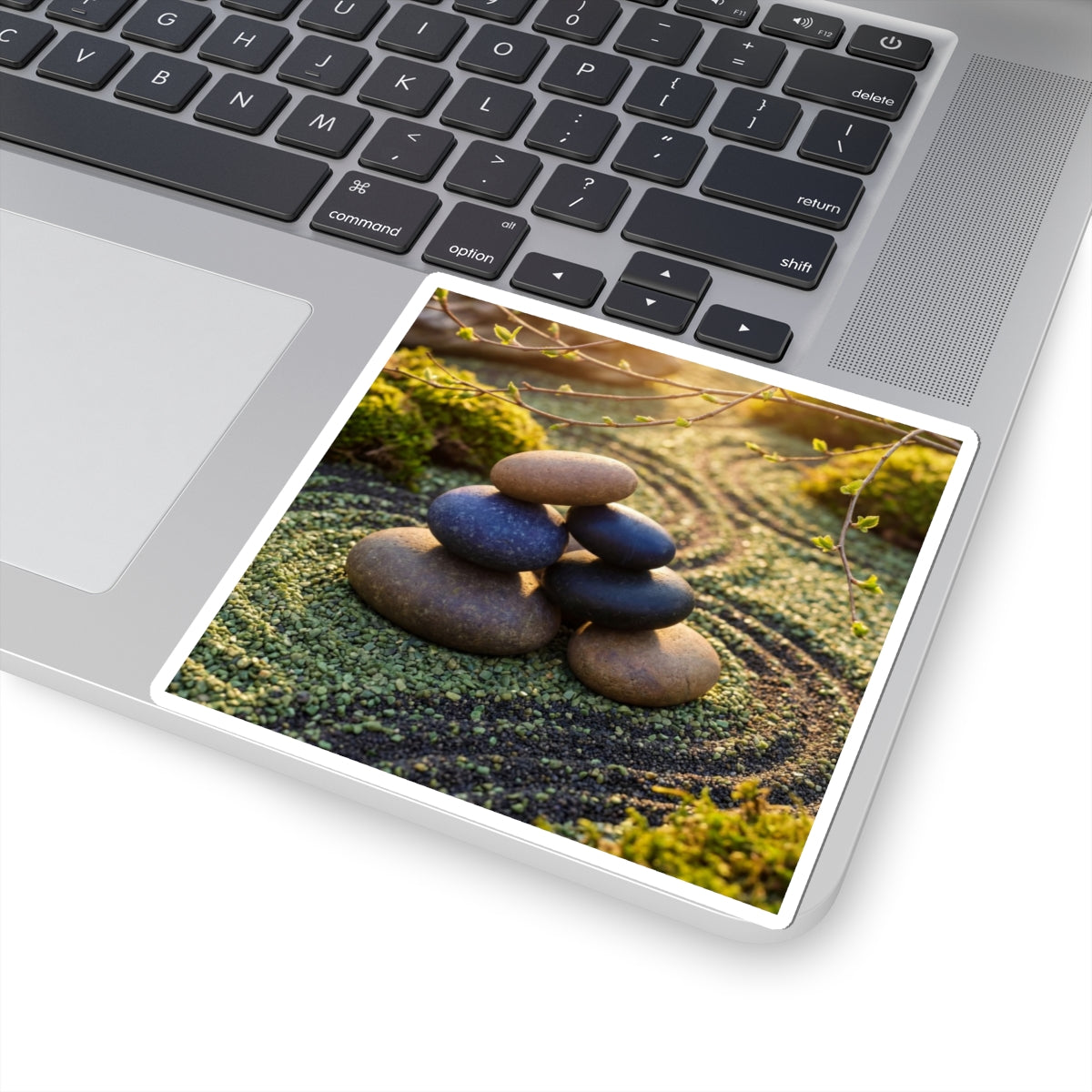Golden Hour River Stones Sticker - Zen Fukinsei Art Print