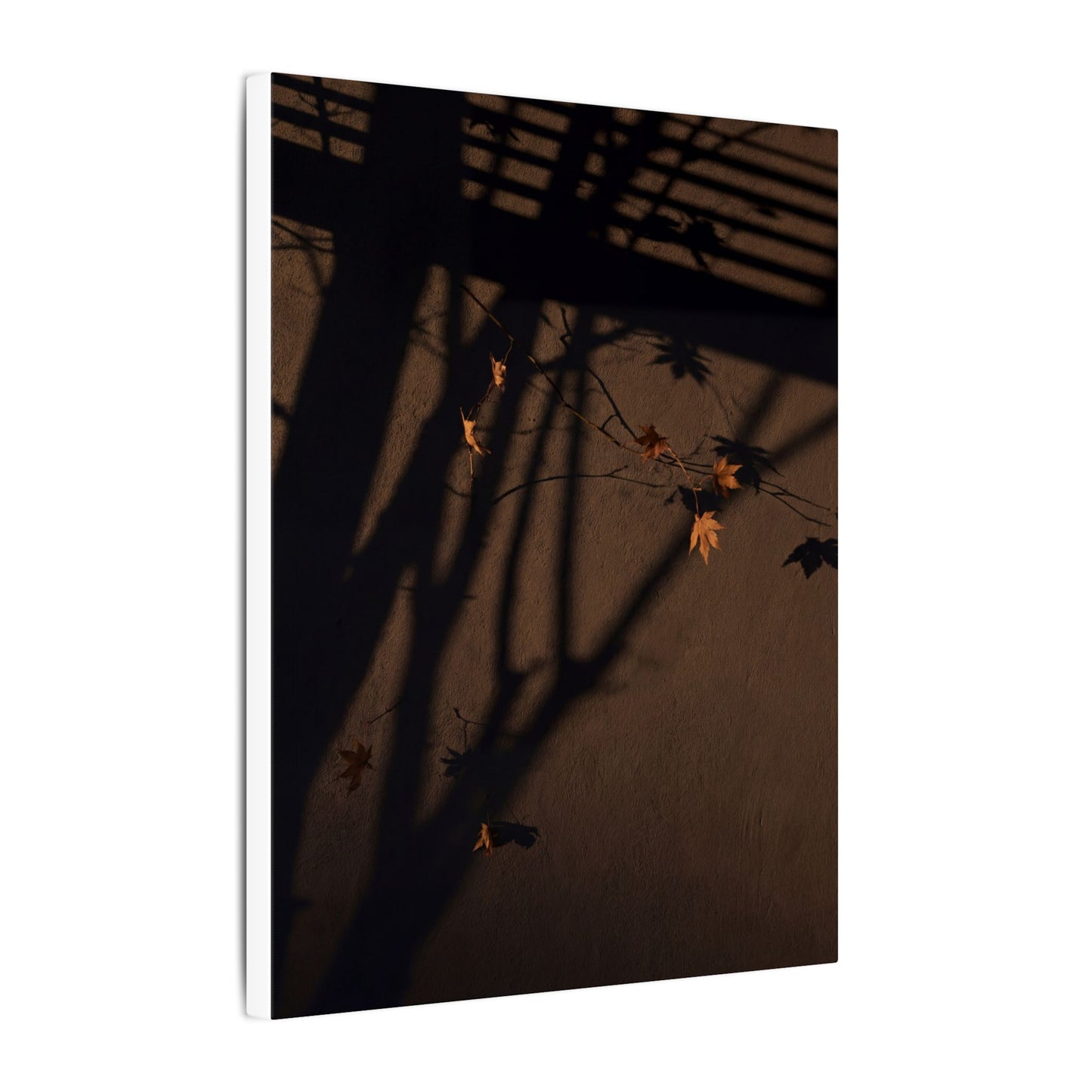 Shadow Play Autumn Canvas Art | Dark Japandi Luxurious Design