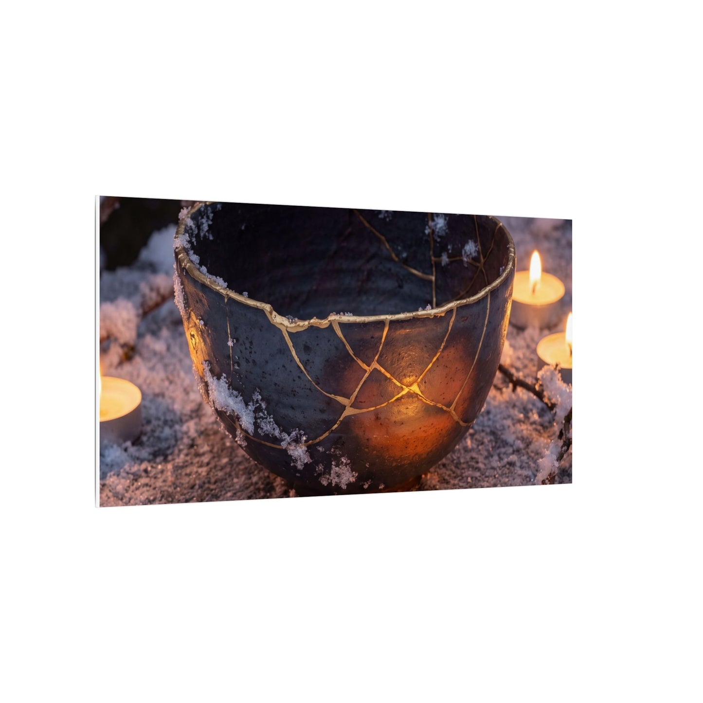 Ceramic Bowl Gold Repair Canvas Art | Beautiful Kintsugi Art