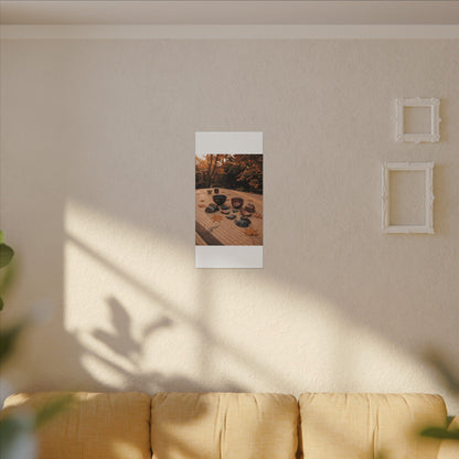 Golden Hour Tea Ceremony Canvas Art - Kintsugi Shibui