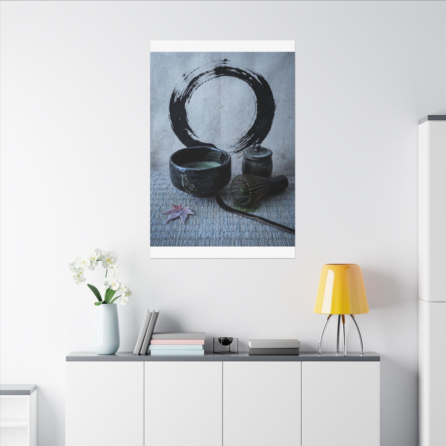 Tea Ceremony Canvas Art | Winter Zen Enso Art