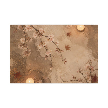 Cherry Blossom Canvas Art | Autumn Japandi Japanese Pattern Art