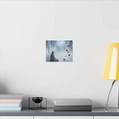 Zen Wisteria in Moonlight | Ukiyo E Inspired Canvas Art
