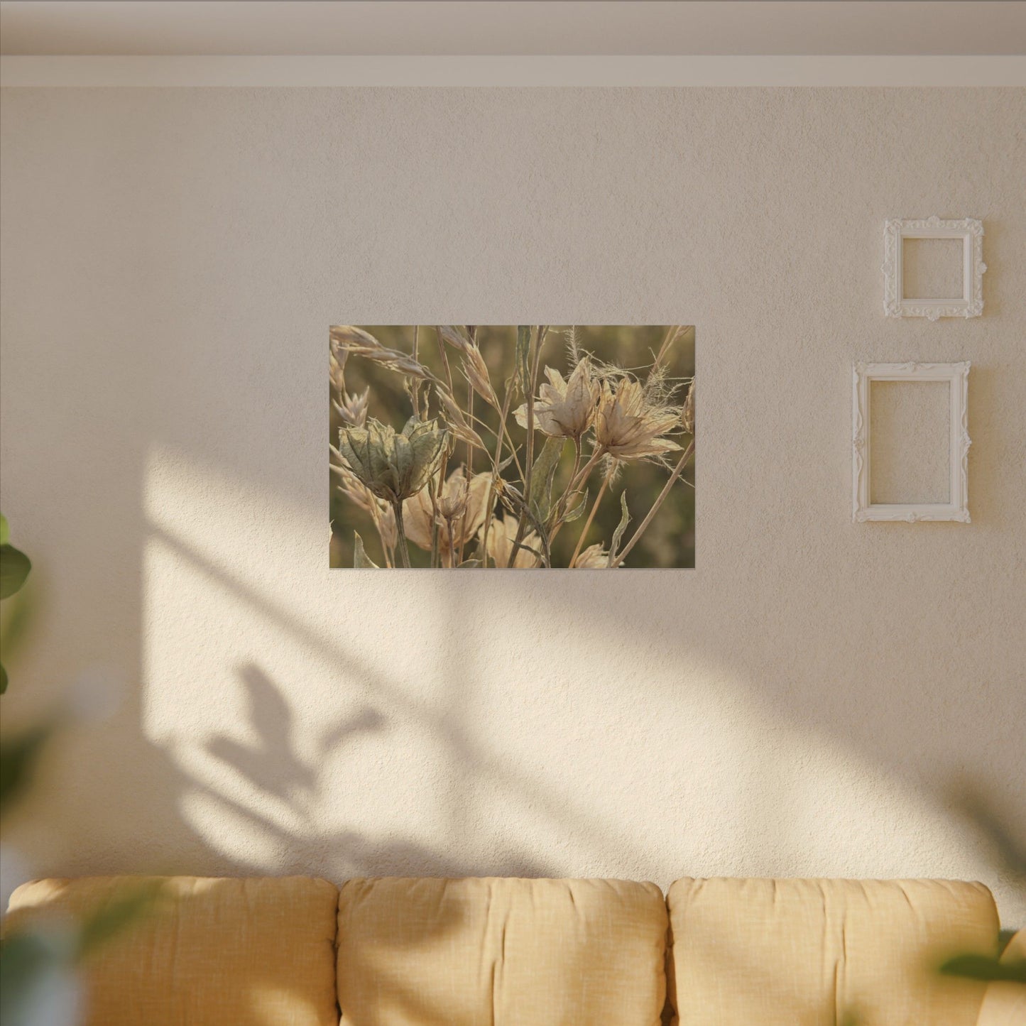 Summer Dried Flowers Minimal Line Canvas Art | Cozy Decor