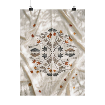 Warm Silk Drape Wall Art Print - Japanese Pattern Japandi