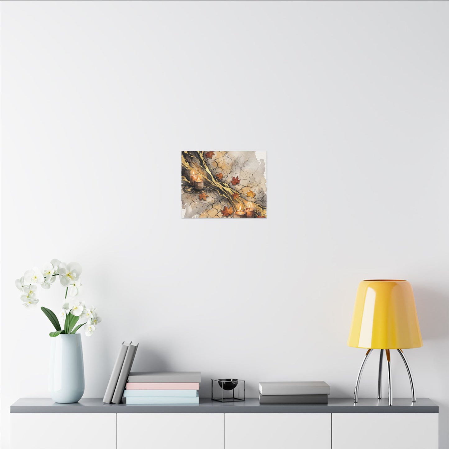 Cracked Earth Autumn Canvas Art | Japandi Warm Design