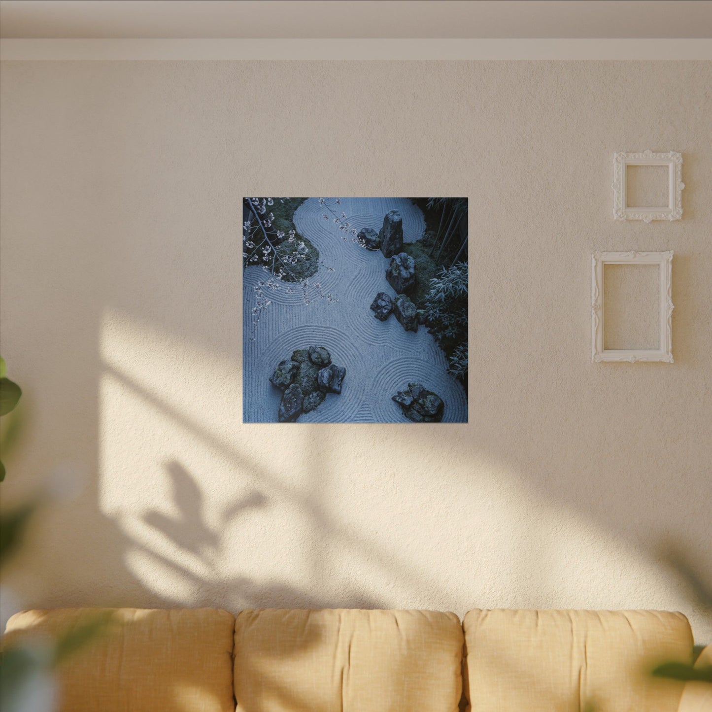 Earthy Silk Drape Canvas Art - Minimal Line Japandi