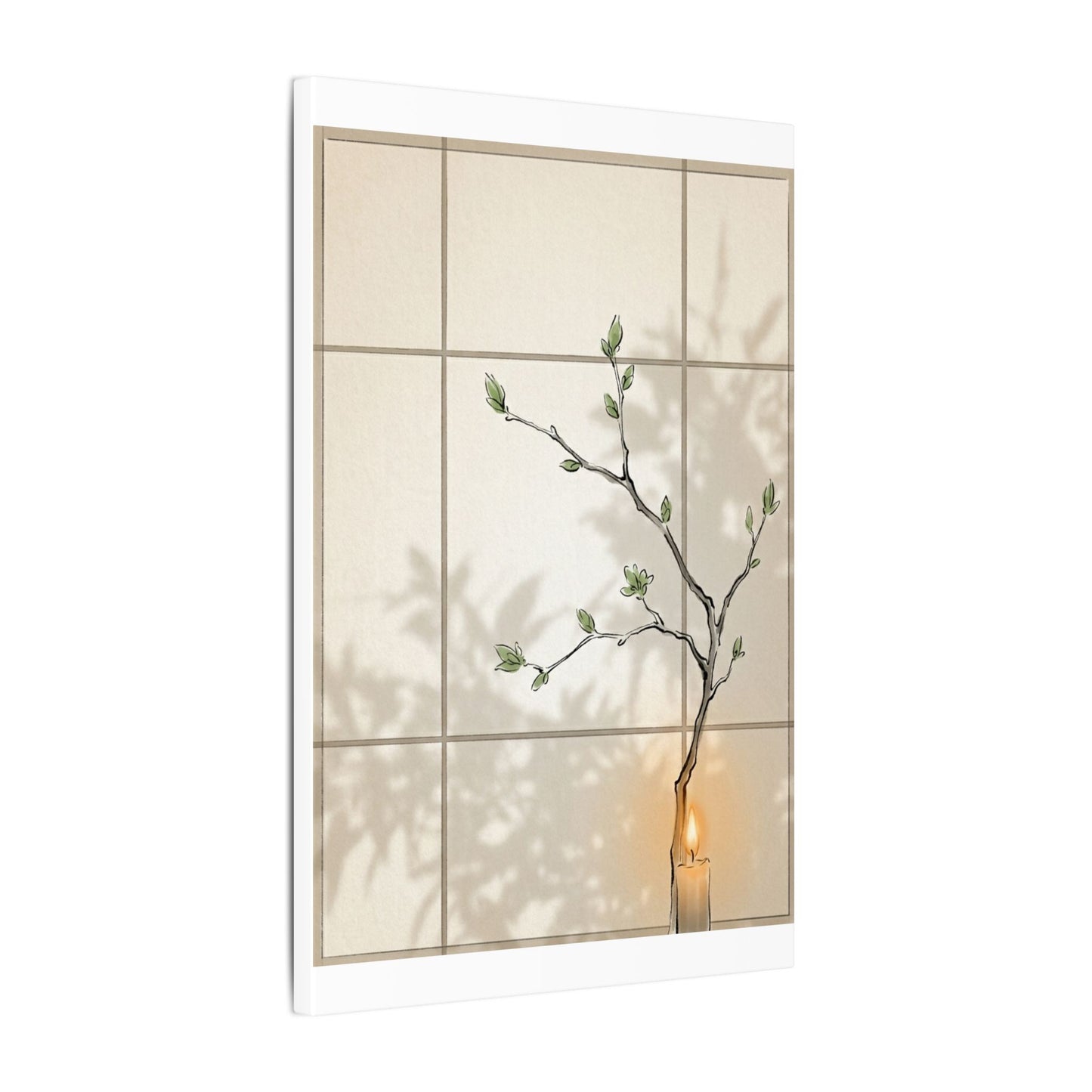Shoji Screen Spring Canvas Art | Japandi Cozy Design