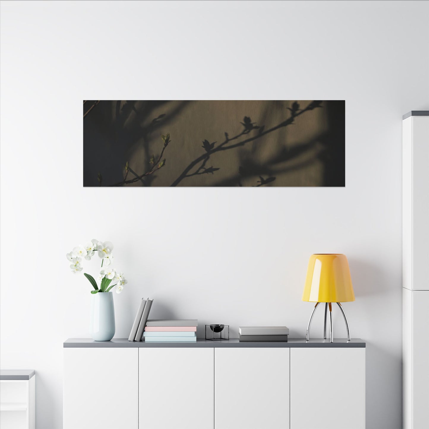 Seijaku Shadow Play Canvas Art - Dark Japandi Charcoal Ink