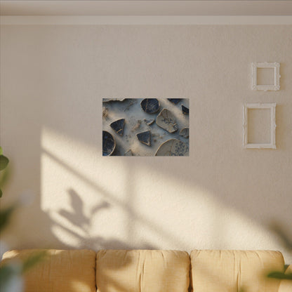 Broken Pottery Canvas Art | Winter Kintsugi Gold Vein Art