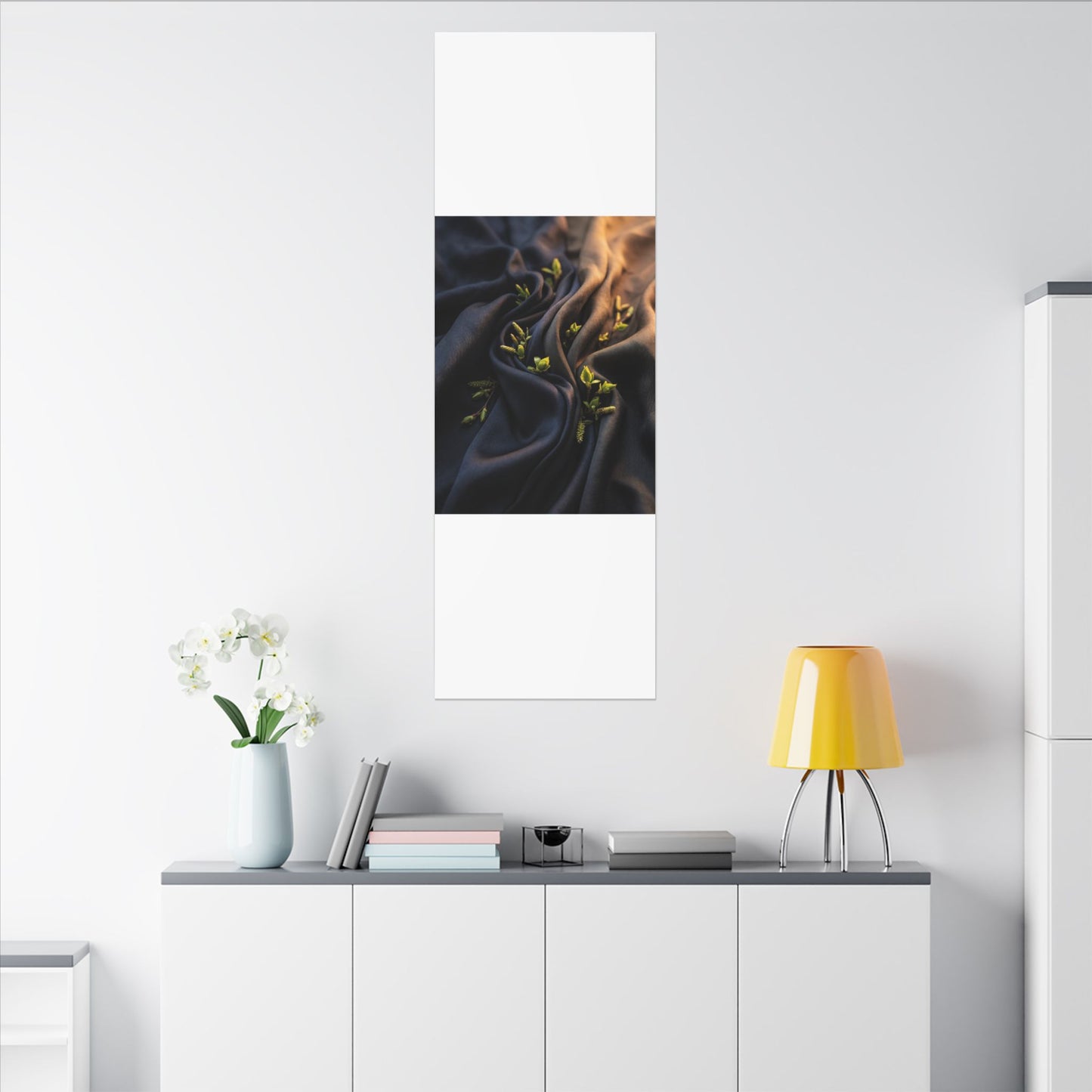 Spring Silk Drape Moody Minimal Canvas Art | Luxurious Decor