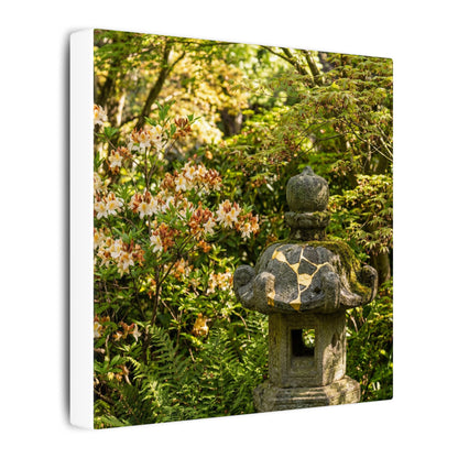Spring Stone Lantern Gold Repair Canvas Art | Beautiful Decor
