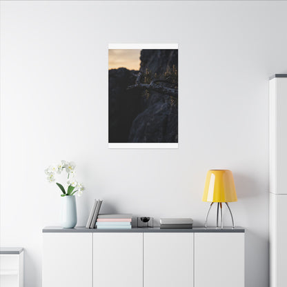 Pine Tree Moody Minimal Canvas Art | Sophisticated Dark Japandi Art