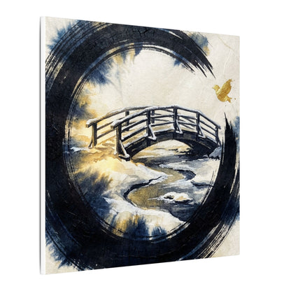 Autumn Ink Brushstroke Karesansui Canvas Art | Peaceful Decor