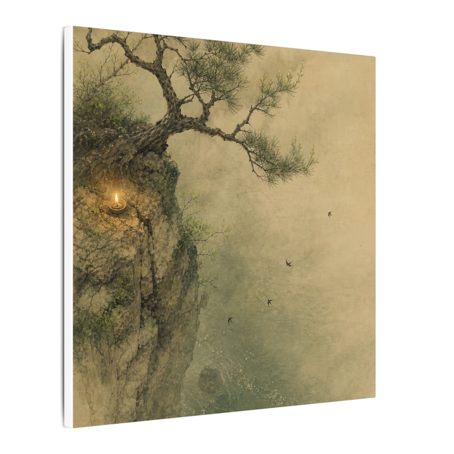 Spring Pine Tree Minimal Line Canvas Art | Earthy Decor