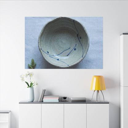 Spring Ceramic Bowl Minimal Line Canvas Art | Warm Decor