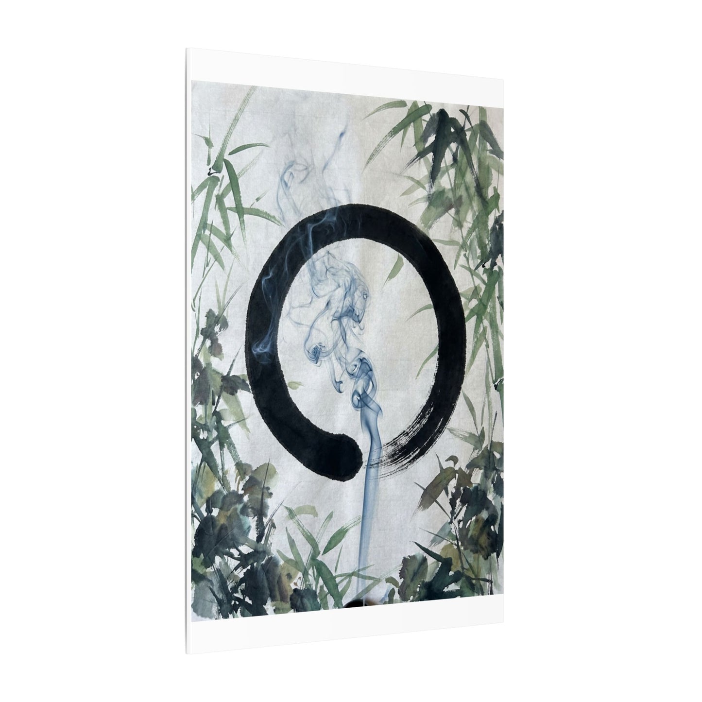 Zen Incense Smoke in Moonlight | Enso Canvas Art