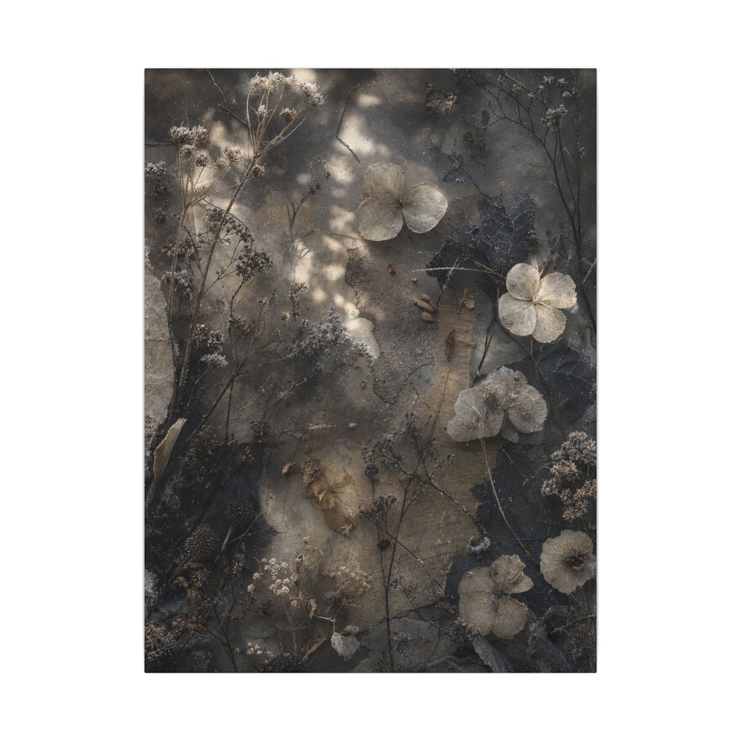 Winter Dried Flowers Texture Canvas Art | Elegant Decor