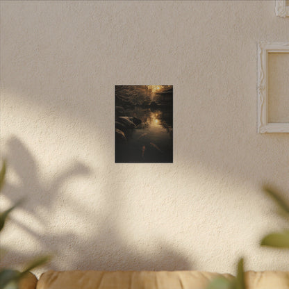 Winter Koi Pond Shadow Zen Canvas Art | Bold Decor