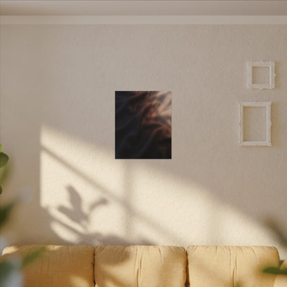 Dark Japandi Silk Drape in Dawn | Shadow Zen Canvas Art