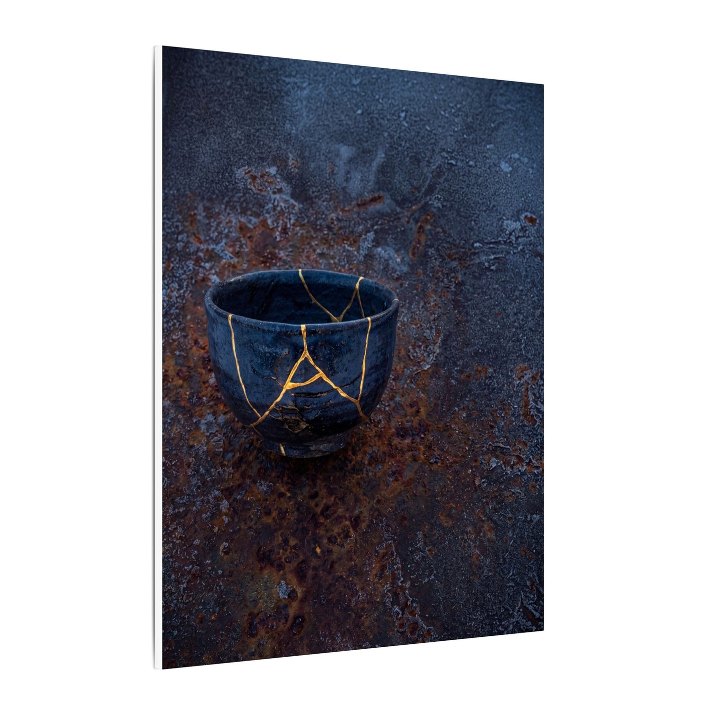 Rust Patina Winter Canvas Art | Kintsugi Healing Design