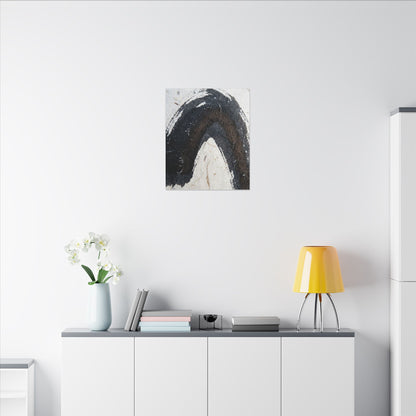 Moody Ink Brushstroke Canvas Art - Moody Minimal Dark Japandi