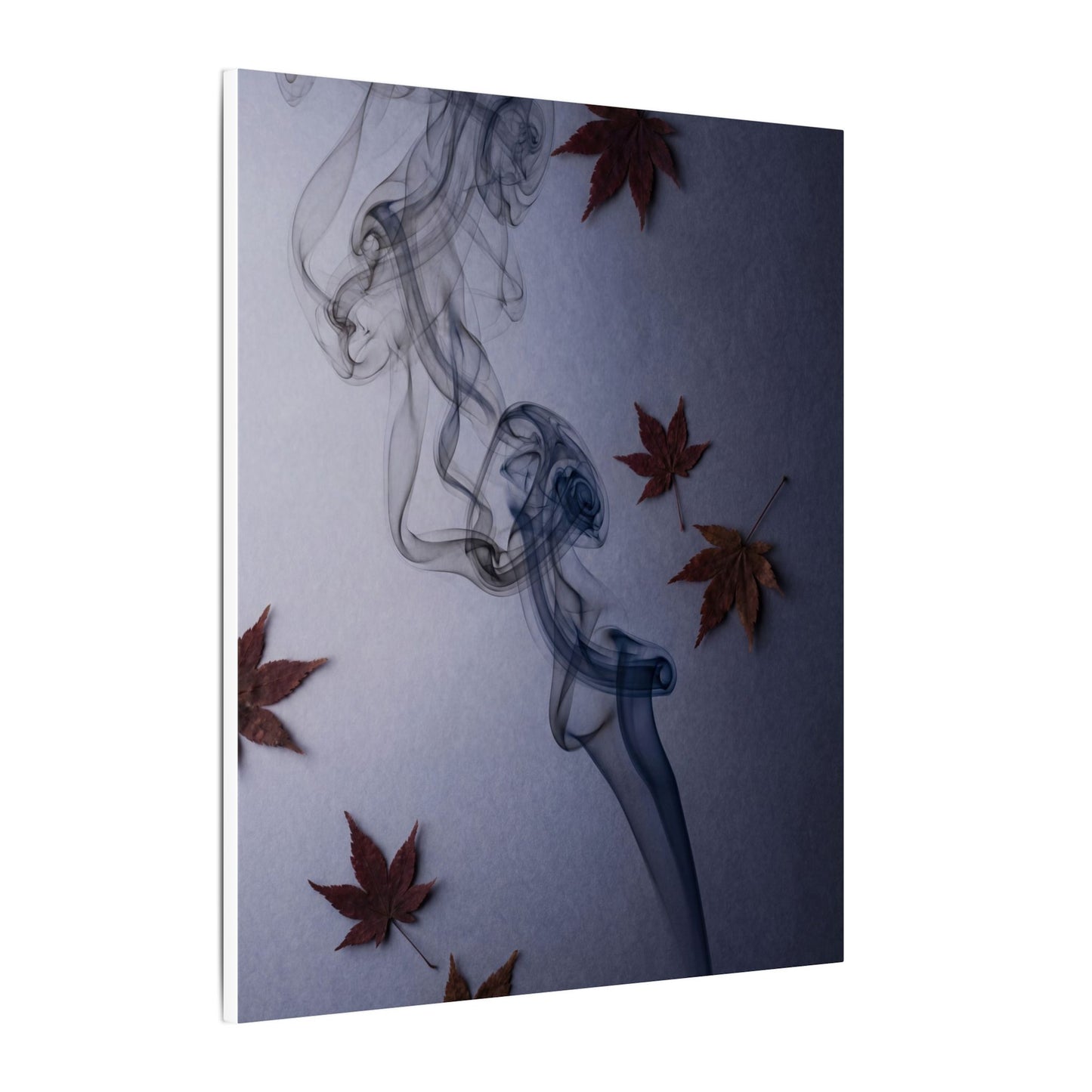 Dark Japandi Incense Smoke in Dawn | Moody Minimal Canvas Art