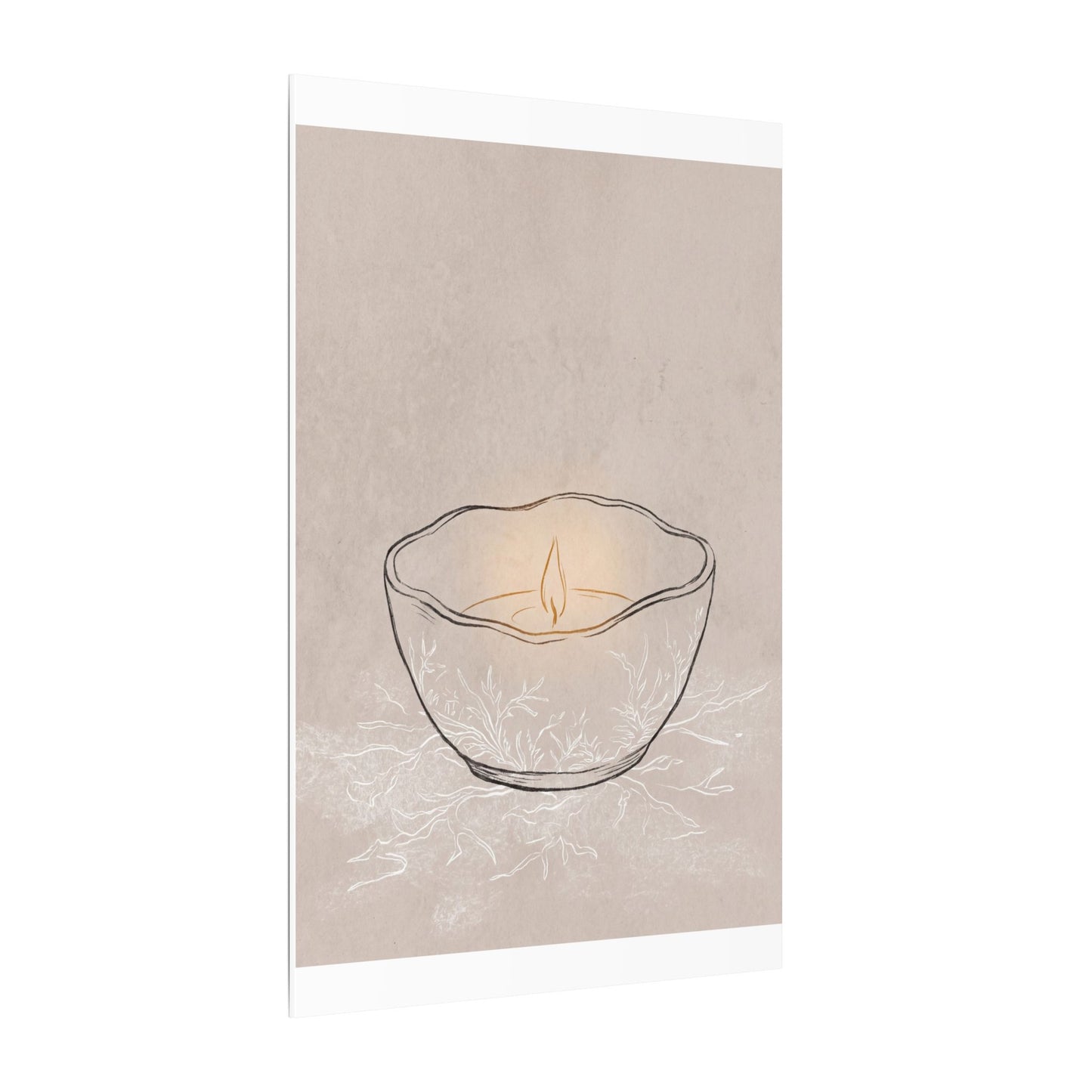 Ceramic Bowl Minimal Line Canvas Art | Neutral Japandi Art