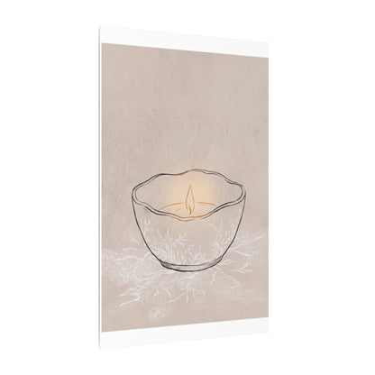 Ceramic Bowl Minimal Line Canvas Art | Neutral Japandi Art