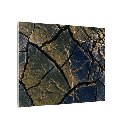 Winter Cracked Earth Moody Minimal Canvas Art | Atmospheric Decor