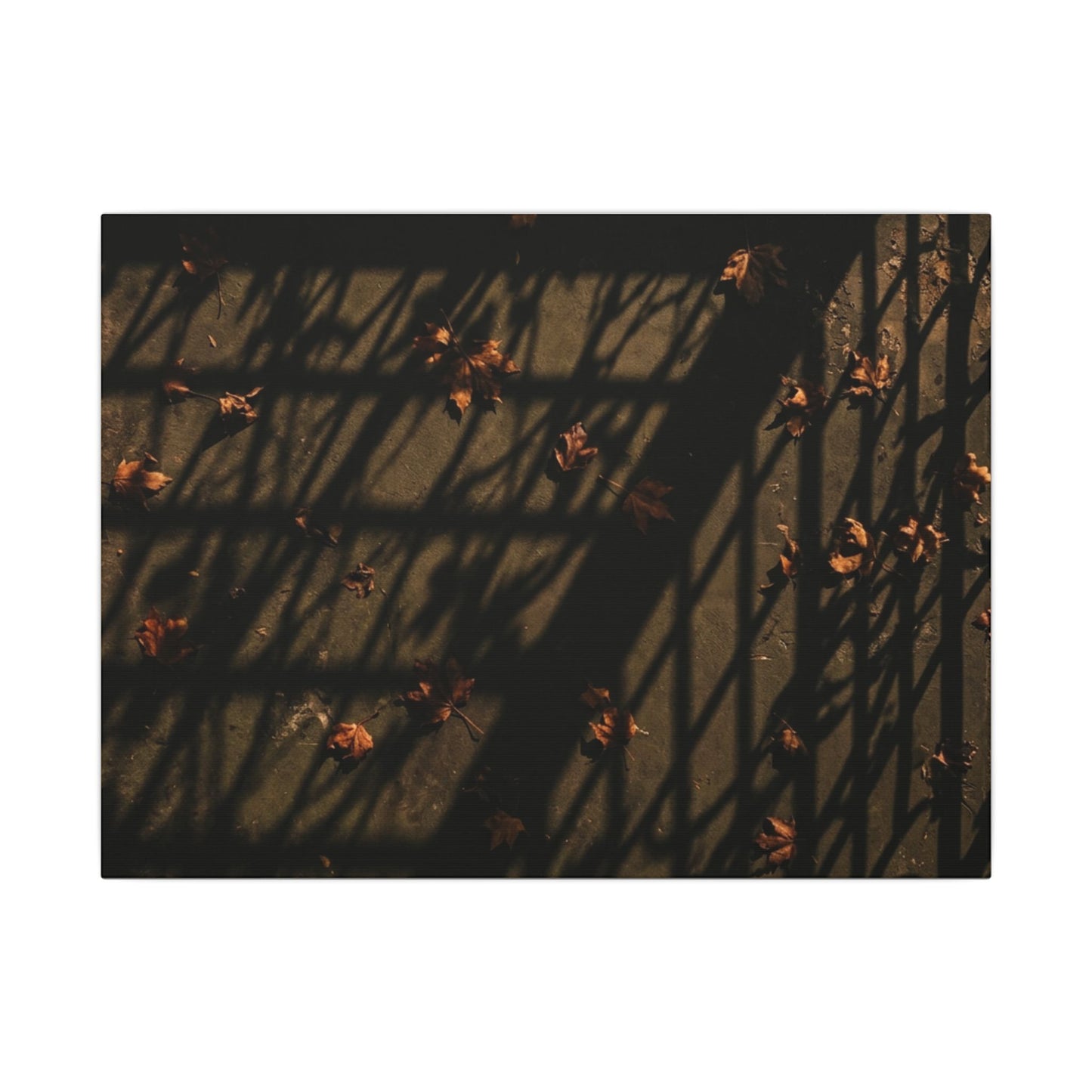 Shadow Play Canvas Art | Autumn Dark Japandi Moody Minimal Art Art Print