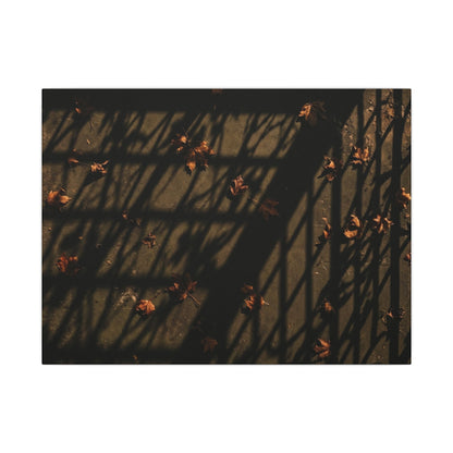 Shadow Play Canvas Art | Autumn Dark Japandi Moody Minimal Art Art Print