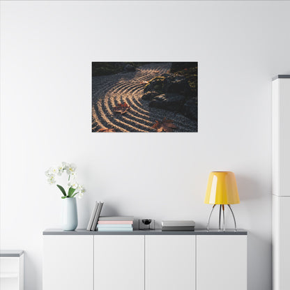 Rock Garden Moody Minimal Canvas Art | Bold Dark Japandi Art