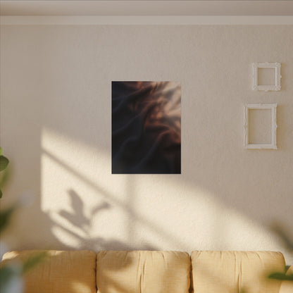 Dark Japandi Silk Drape in Dawn | Shadow Zen Canvas Art