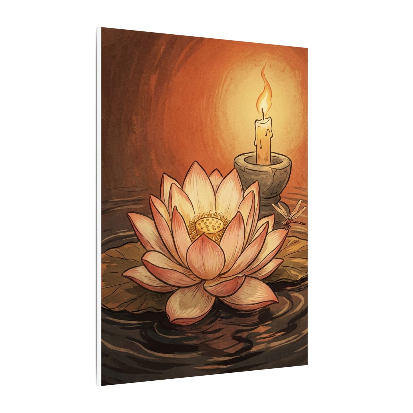 Lotus Flower Summer Canvas Art | Zen Contemplative Design