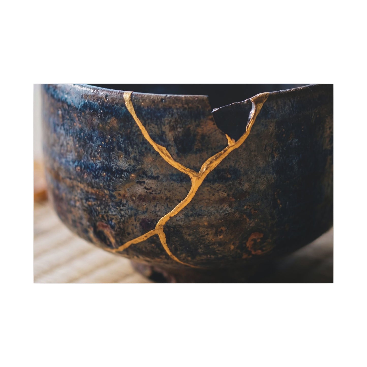 Tea Ceremony Autumn Canvas Art | Kintsugi Healing Design