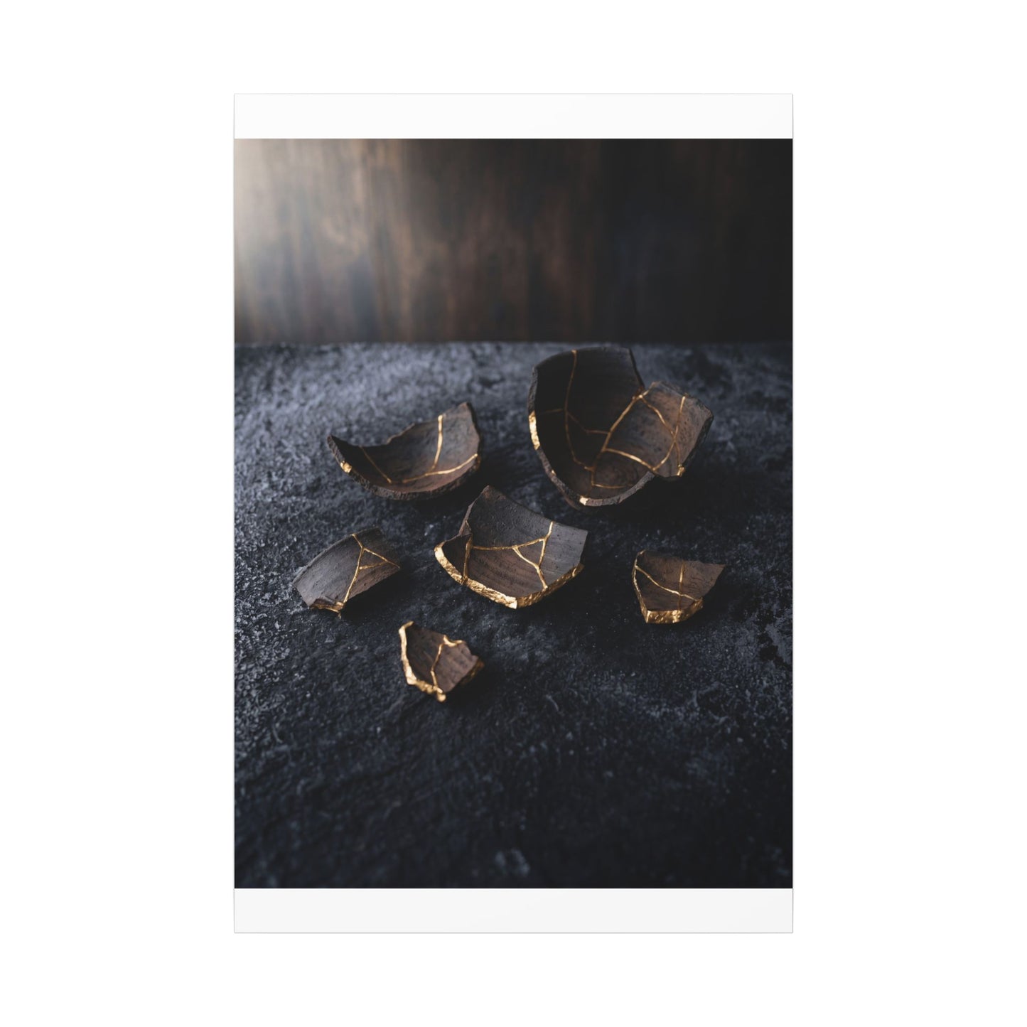 Winter Broken Pottery Shadow Zen Canvas Art | Bold Decor