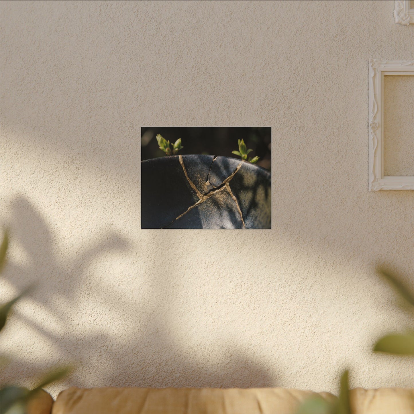 Seijaku Broken Pottery Canvas Art - Dark Japandi Shadow Zen