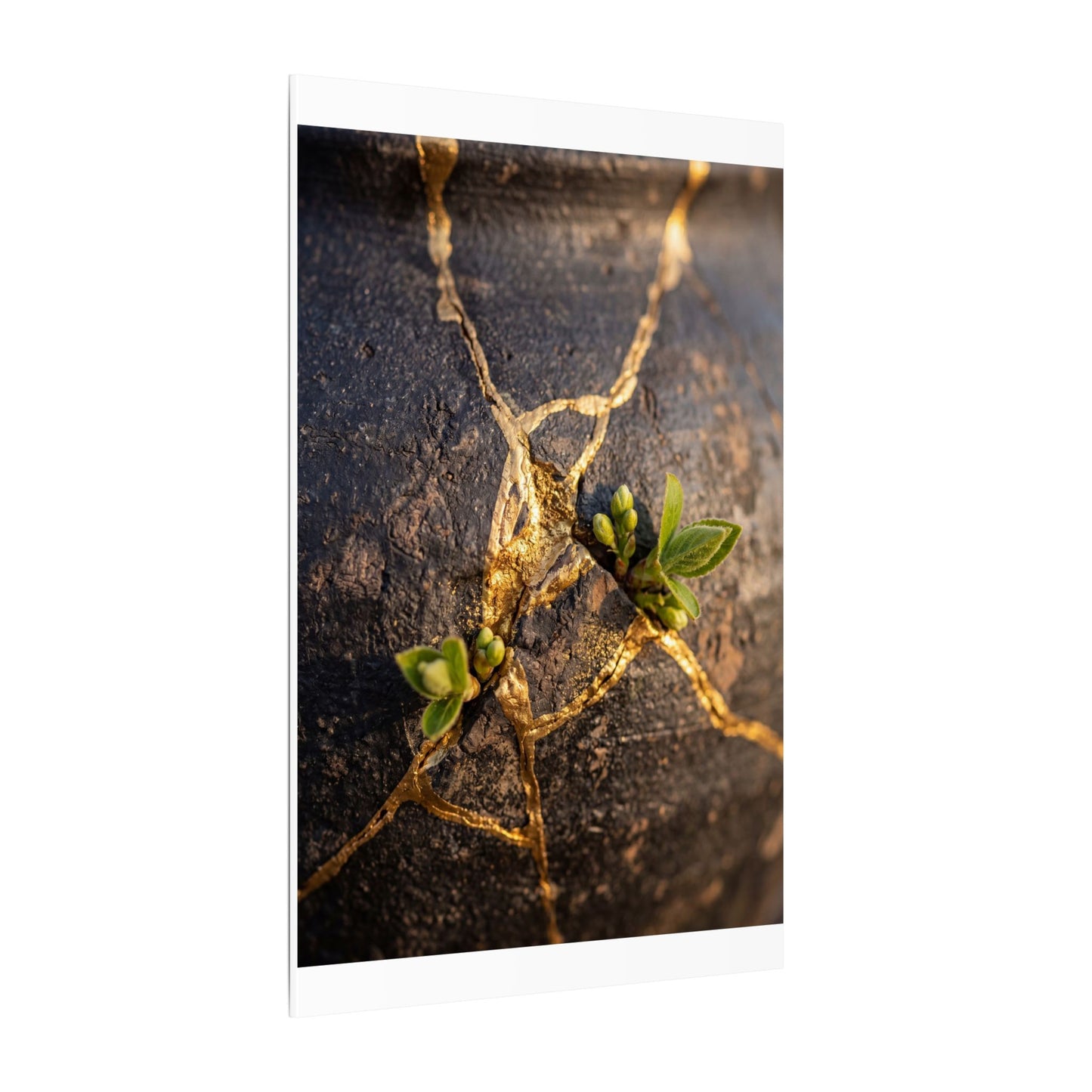 Rust Patina Gold Repair Canvas Art | Resilient Kintsugi Art