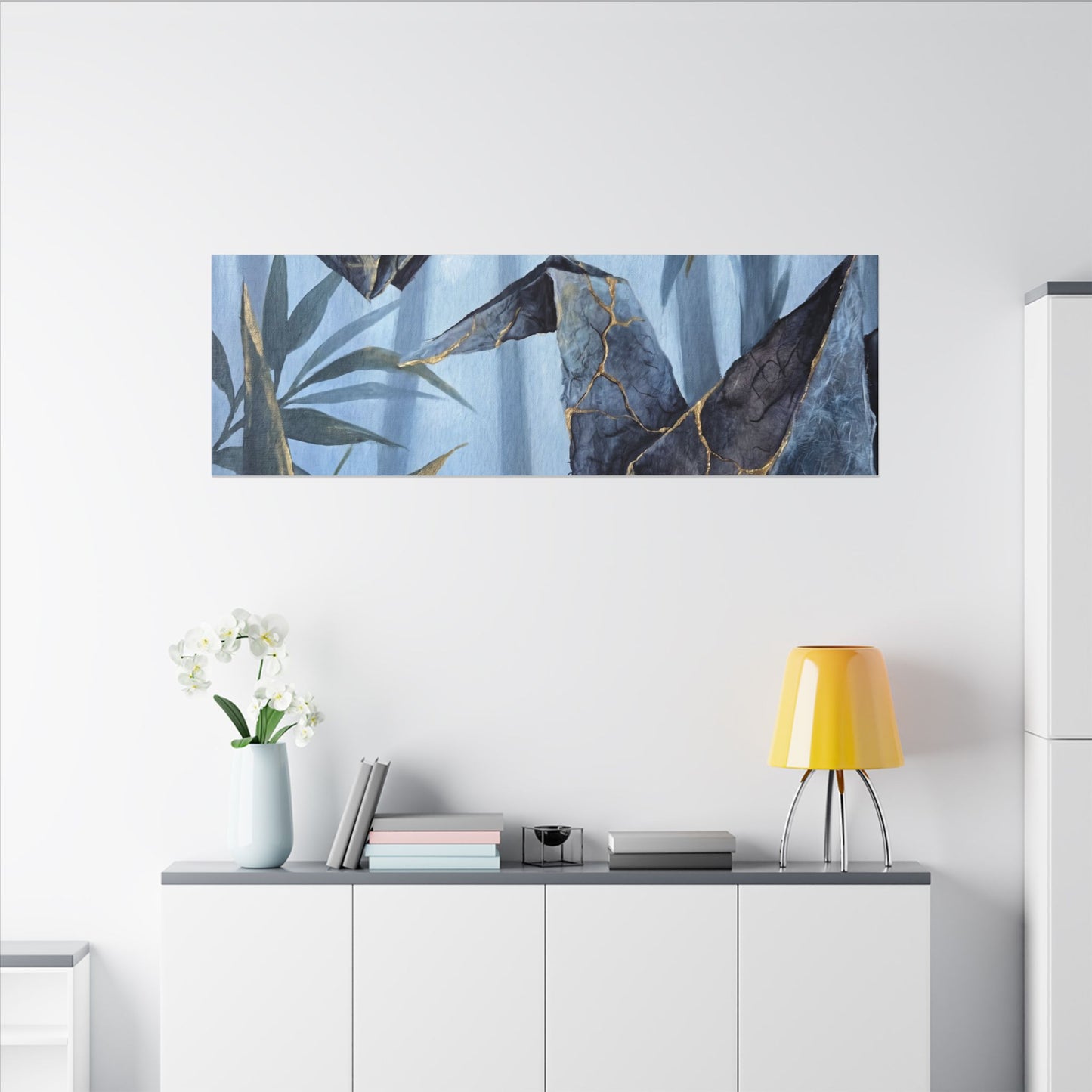 Paper Fold Canvas Art | Summer Kintsugi Crackle Gold Art