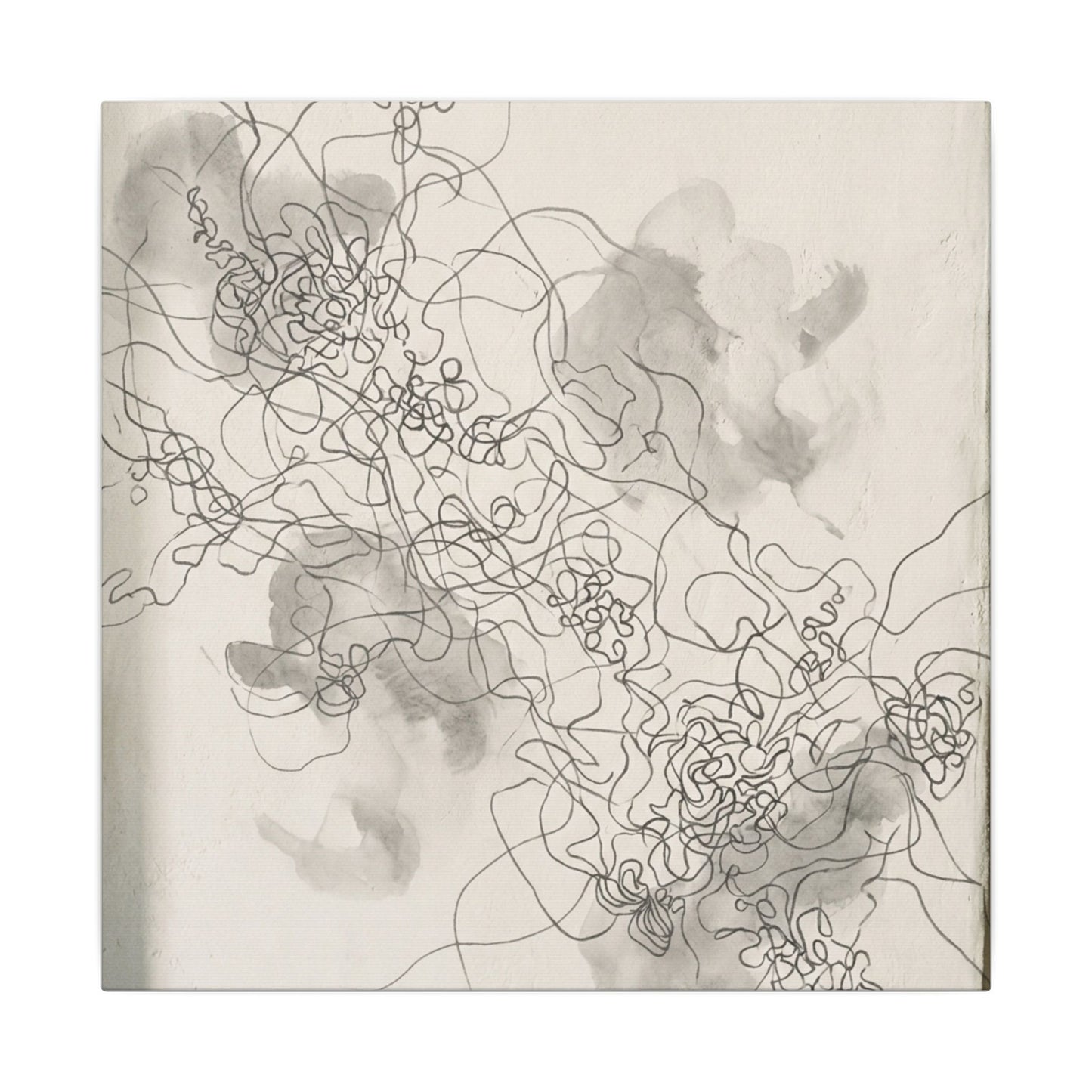 Shadow Play Spring Canvas Art | Dark Japandi Sophisticated Design
