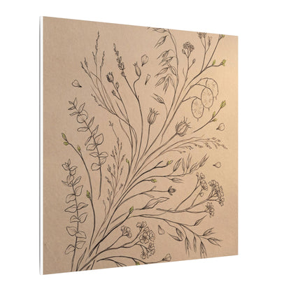 Dried Flowers Canvas Art | Spring Japandi Minimal Line Art